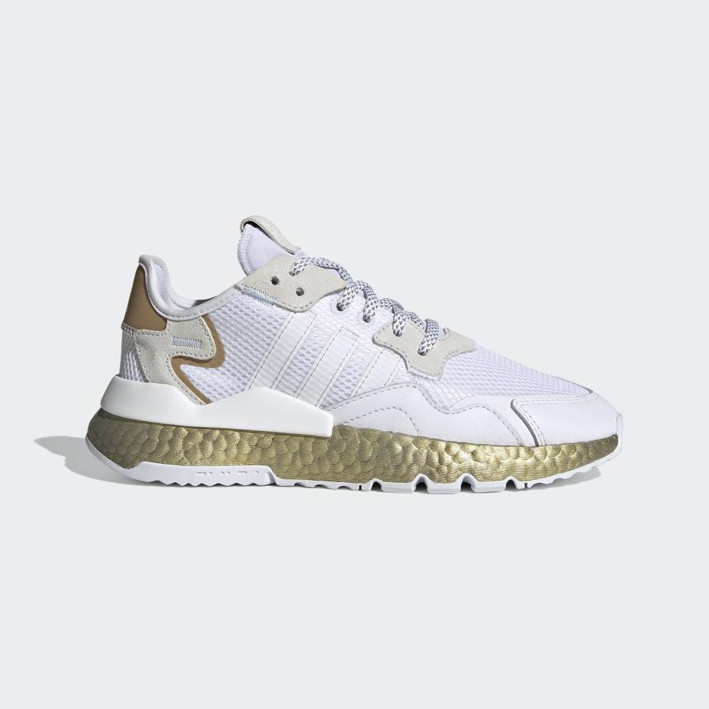 Adidas Men's Nite Jogger Originals Shoes White/Gold Metal Ireland FV4138